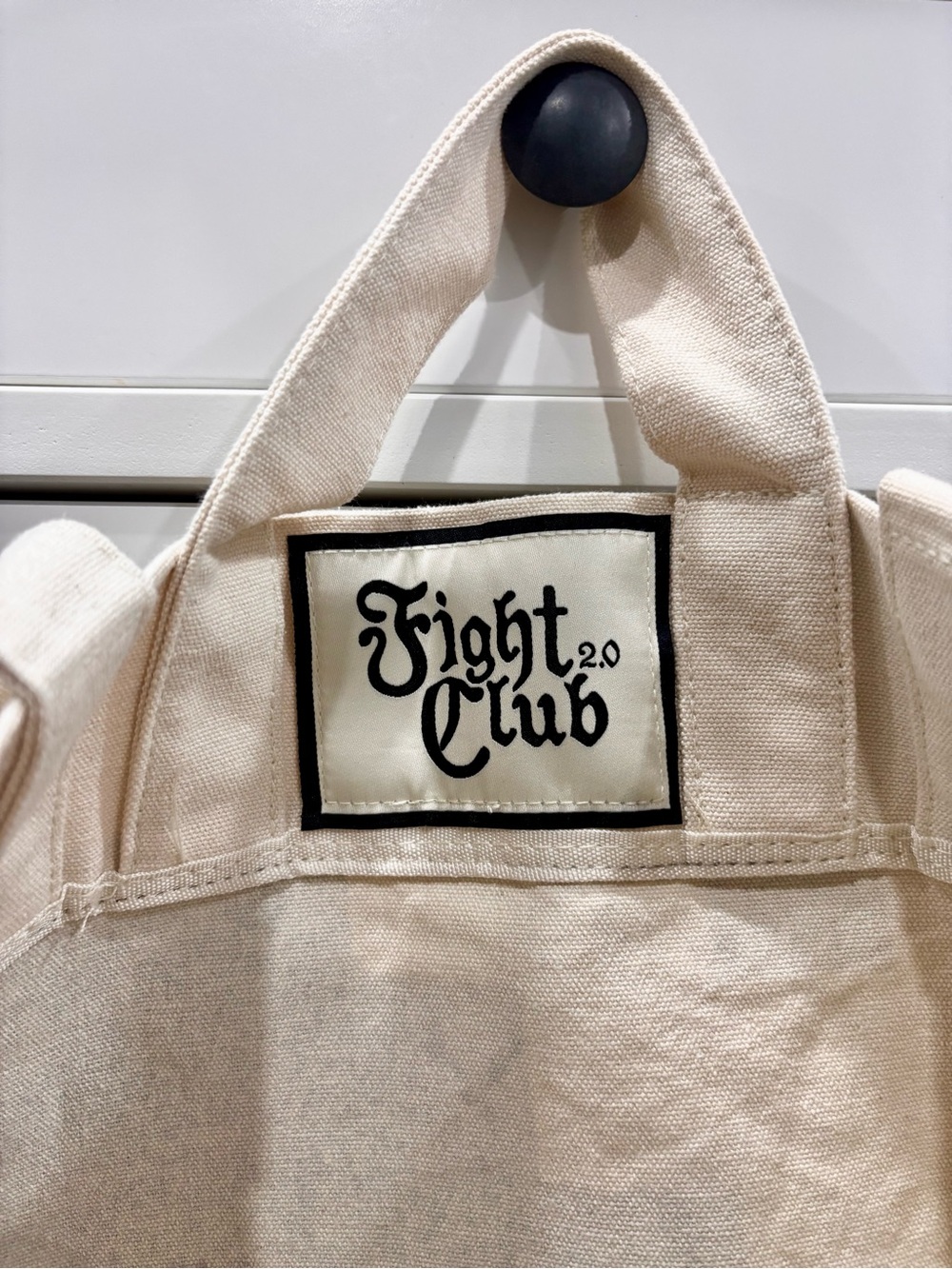Canvas Tote Bag with Black Graphic Palm - Fight club 2.0 - Picture 4 of 5